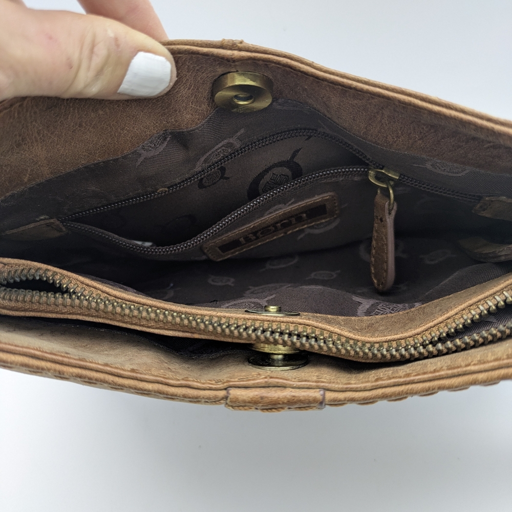 Born Distressed Leather Crossbody Bag - Brown - Picture 4 of 8